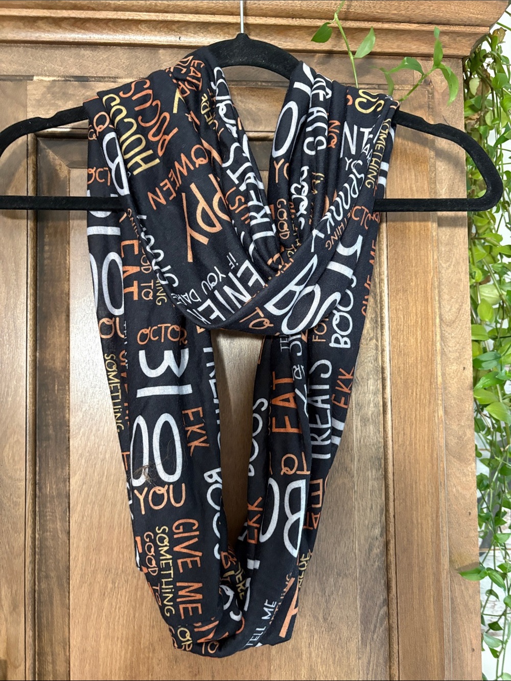Halloween Kids Infinity Scarf - Black & Orange